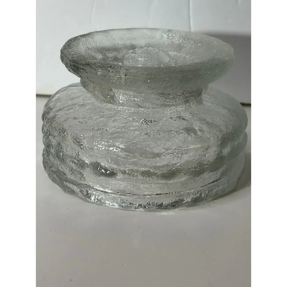 Vintage E.O. Brody Clear Glass Pedestal Candle Holder 917
